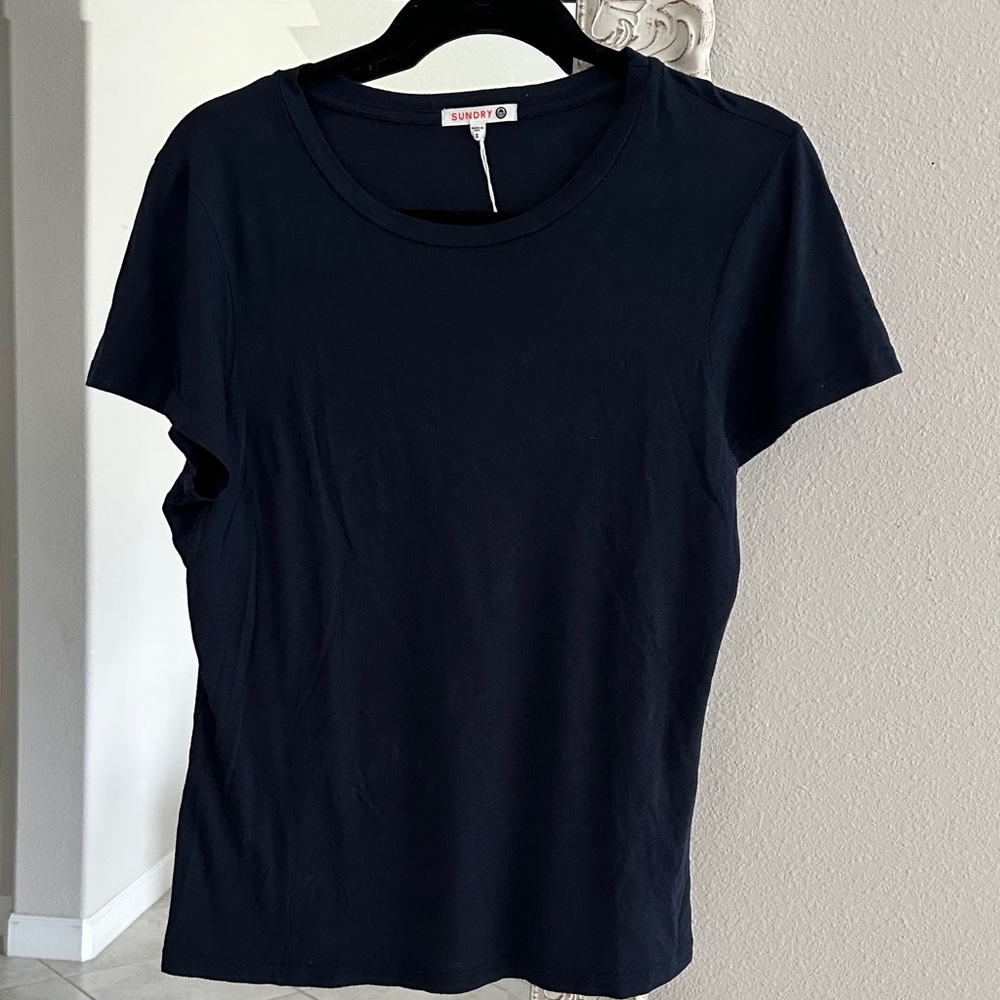 Sundry Navy Short Sleeve Tee